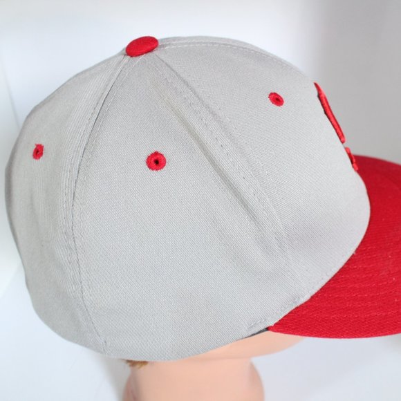 Richardson Pulse Flexfit Men's Gray/Red Embroidered S Baseball Hat ~L/XL~ - Picture 5 of 9